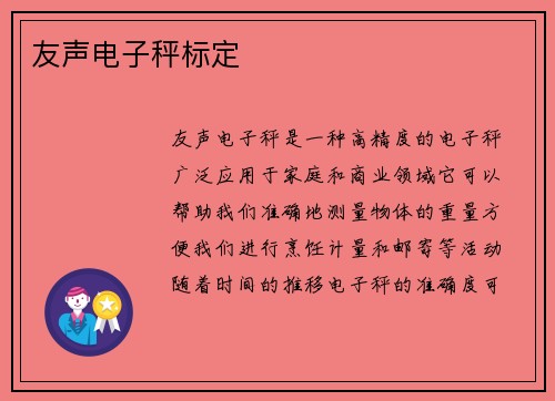 友声电子秤标定